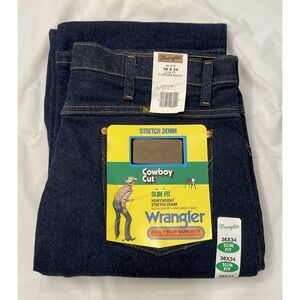 Wrangler Men's Cowboy Cut Slim Fit Dark Stretch Demi Jeans 936PWD 36X34 NWT